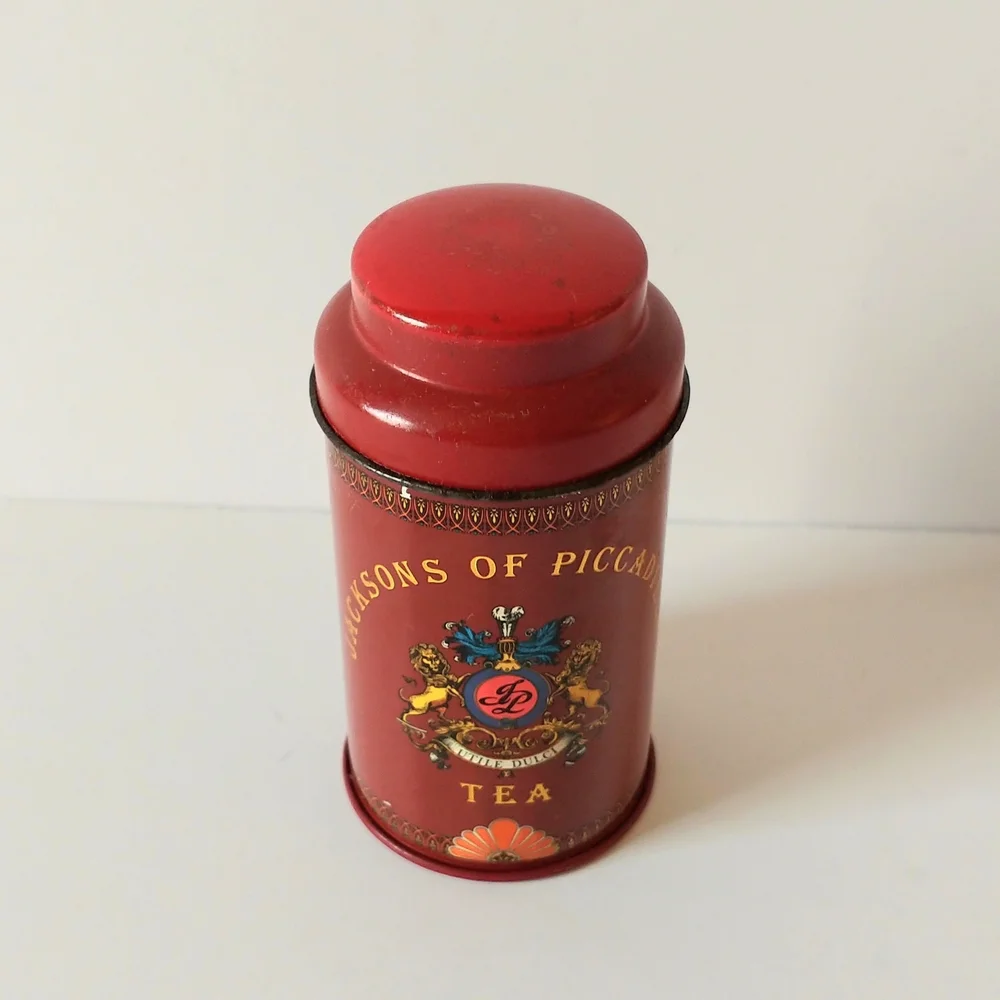 Vintage Style Jackson's of Picadilly Red Tea Canister